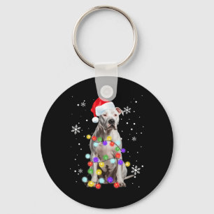 Porte-clés Chien Pitbull Joyeux Dogmes Santa Pitbull Noël T