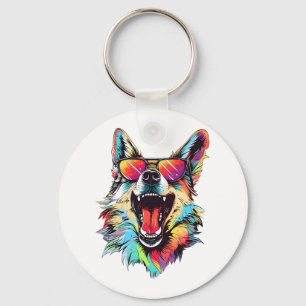 Porte-clés chien plage été chien chaise 1