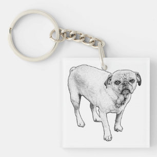 Porte-clés chien pointillé animé pour des voyages