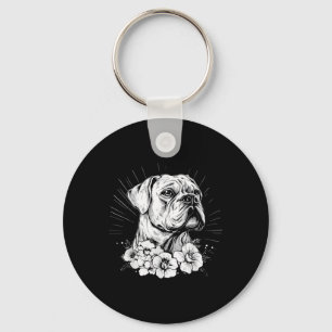 Porte-clés Chien rétro, boîte à tambour style tatouage