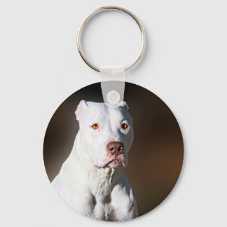 Porte-clés Chien Secouru blanc américain Pitbull Terrier