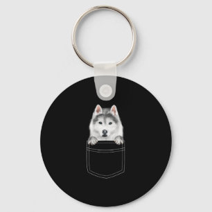 Porte-clés Chien Sibérien Husky À Poche  Drôle cadeau de l'am