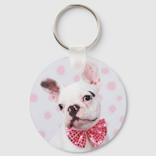 Porte-clés Chien-taureau français avec Cravate de Bow