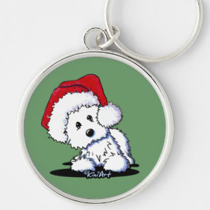 Porte-clés Chien Westie KiniArt Père Noël