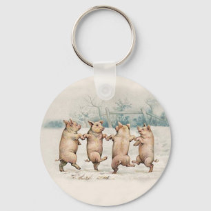 Porte-clés Chiens de danse sympa - Anthropomorphes Vintages