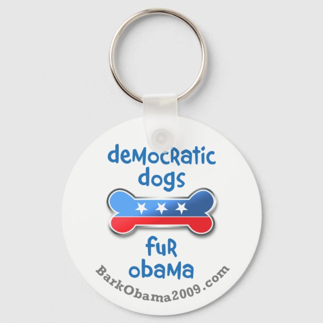 Porte-clés Chiens démocratiques pour Obama 2009 (Recto)