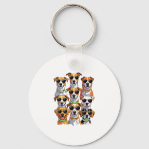 Porte-clés Chiens en lunettes de soleil Pattes hydratées