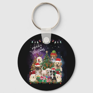 Porte-clés Chiens Joyeux Noël Lumière