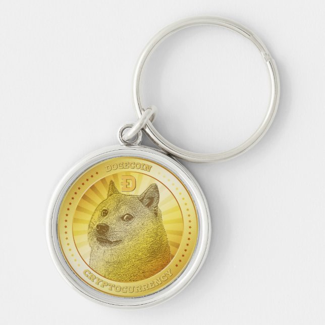 Porte-clés Chiffre de pièce de monnaie Dogecoin (Devant)
