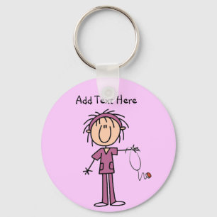 Porte-clés Chiffre femelle blanc T-shirts et cadeau de bâton