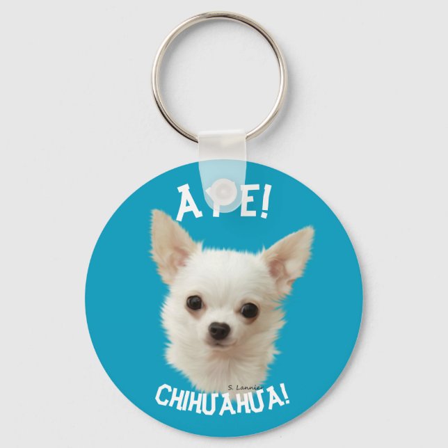 Porte-clés Chihuahua blanc, Aye Chihuahua (Recto)
