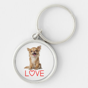 Porte-clés Chihuahua Chiot Chiot Coquelicot Loin Rouge