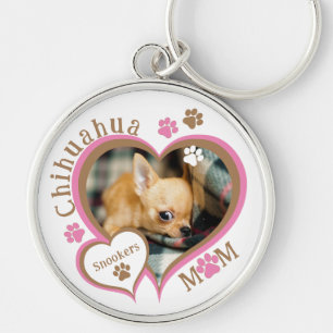 Porte-clés Chihuahua Maman Nom et photo personnalisés