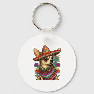 Porte-clés Chihuahua Mexique Cinco de Mayo Funny Chien