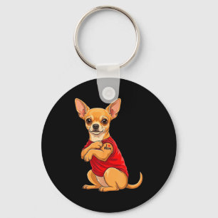 Porte-clés Chihuhua avec chihuhua tatoué amour maman chien