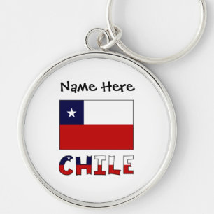 Porte-clés Chili et drapeau chilien Personnalisé