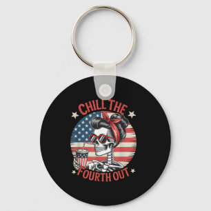Porte-clés Chill The Fourth Out Funny Skeleton 4 juillet Pa