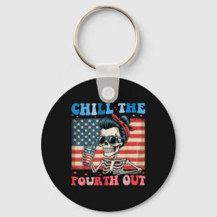 Porte-clés Chill The Quatrième Out Drôle Skeleton 4 juillet A