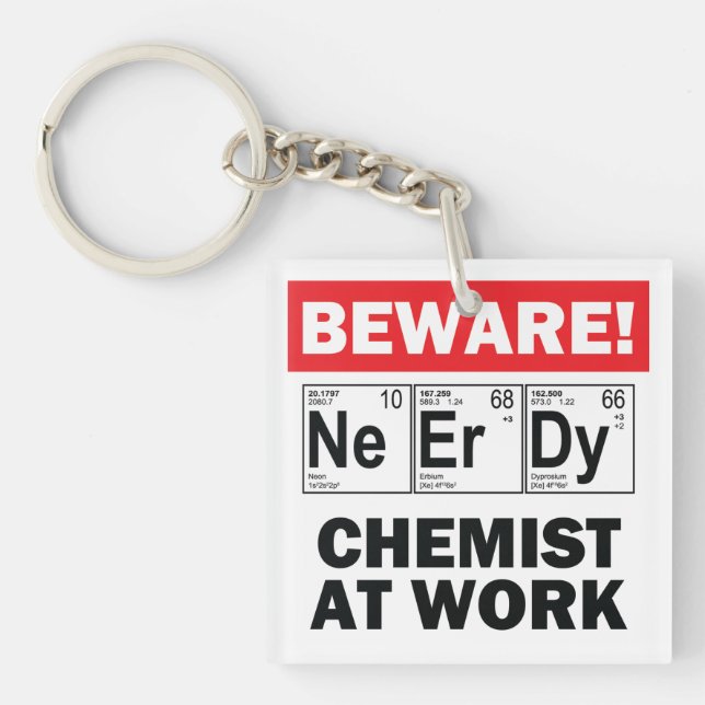 porte-clés chimiste nerd (Devant)