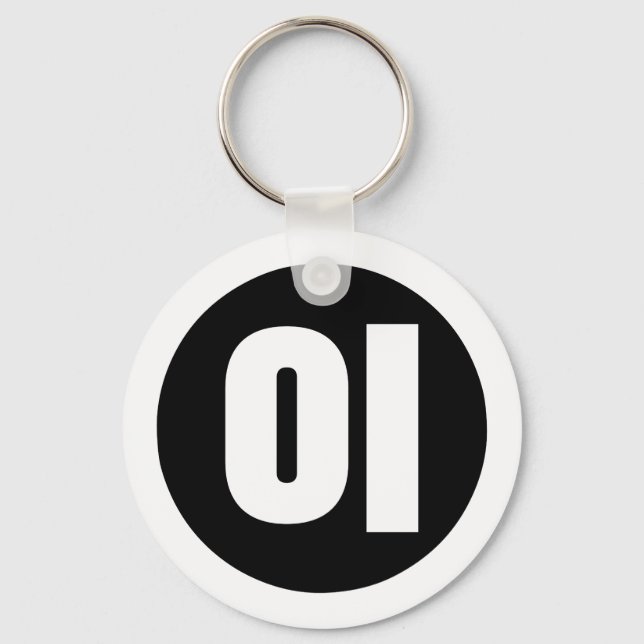 Porte-clés Chine coréenne Numéro 2 Deux 이 (Recto)