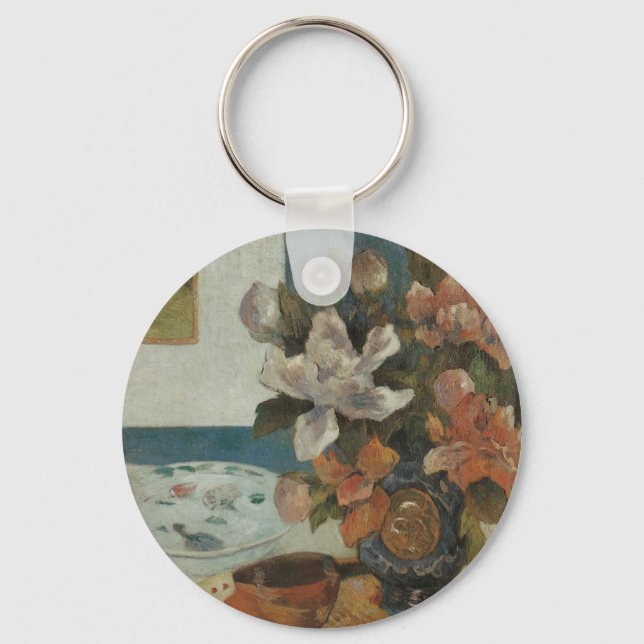 Porte-clés Chinois Peonies et Mandoline par Paul Gauguin (Recto)