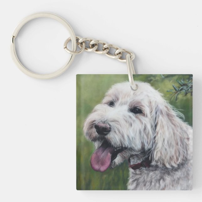 Porte-clés Chiot blanc Goldendoodle (Devant)
