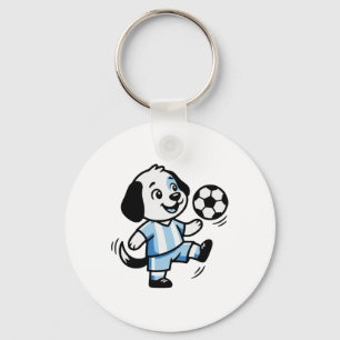 Porte-clés Chiot Chien Mignon Jouant Au Football Chiots Chien