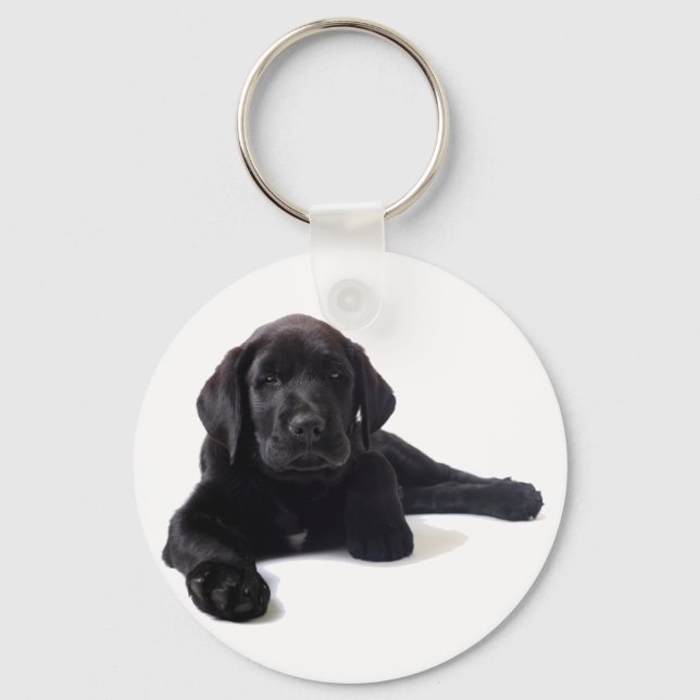 Porte-clés Chiot de récupération Black Labrador (Recto)