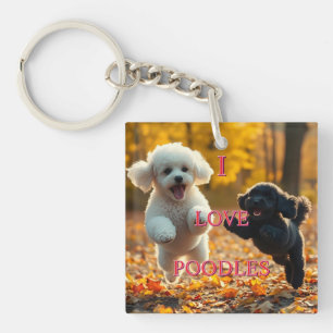 Porte-clés Chiots Caniches qui sautent