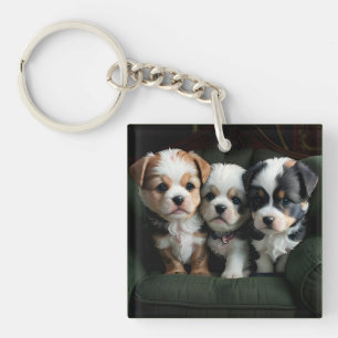 Porte-clés Chiots super mignons sur le canapé 2