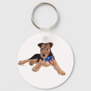 Porte-clés Chiots Terrier Patriotique