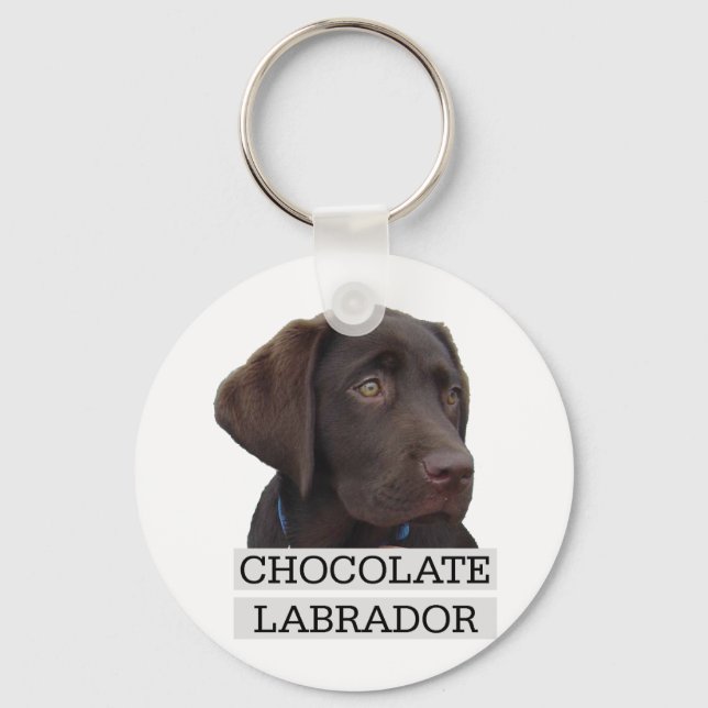 Porte-clés Chocolat Labrador Design unique! (Recto)