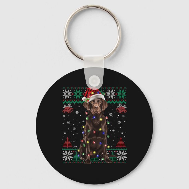 Porte-clés Chocolat Labrador Noël Père Noël laide Sweat Do (Recto)