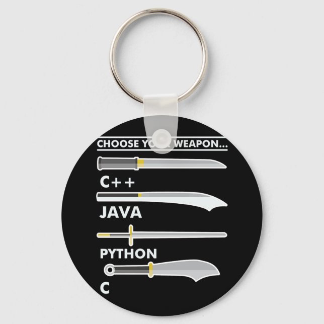 Porte-clés Choisissez votre arme C Java Python Programmer Cod (Recto)