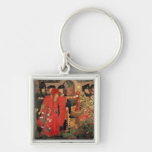 Porte-clés Choix des roses rouges et blancs dans le temple