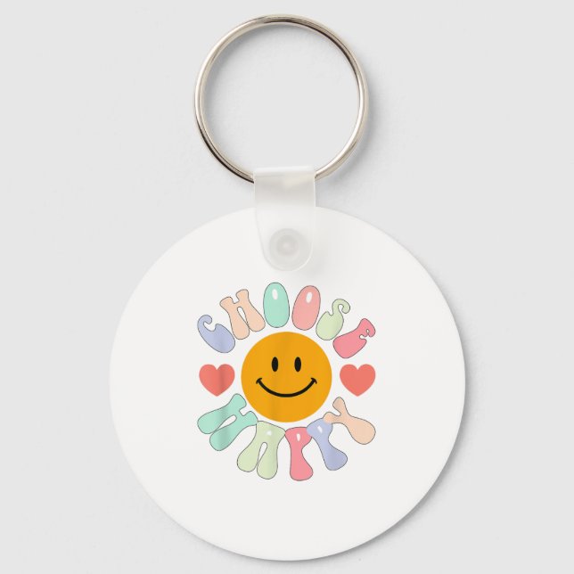 Porte-clés Choose Happy Motivational Insrational Sitive  (Recto)