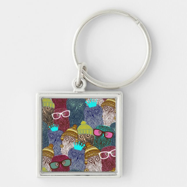 Porte-clés Chouette dans la couronne (Devant)