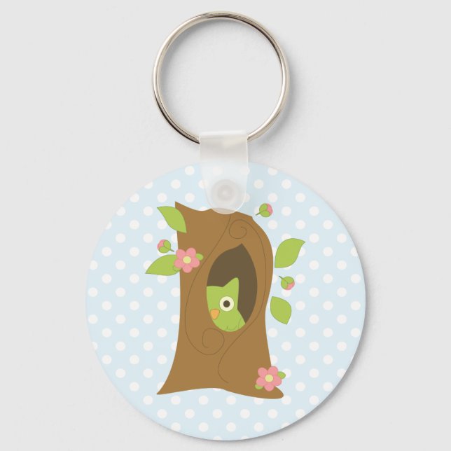 Porte-clés Chouette dans un arbre (Recto)