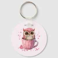 Chouette rose mignonne en coupe