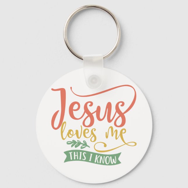 Porte-clés Christian Design Jesus Loves Me. This I Know (Recto)
