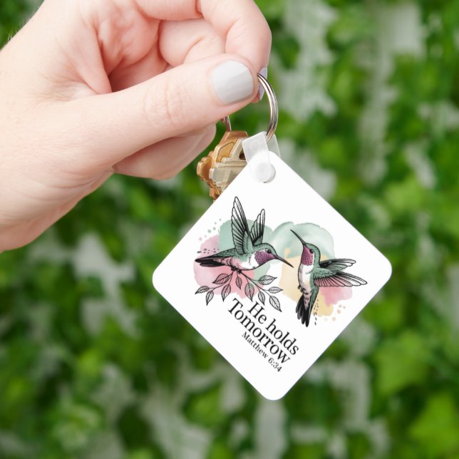 Porte-clés Christian Hummingbird Bible Verse Porte - clé (main)