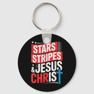 Porte-clés Christian Jesus Christ Stars Stripes 4 juillet U