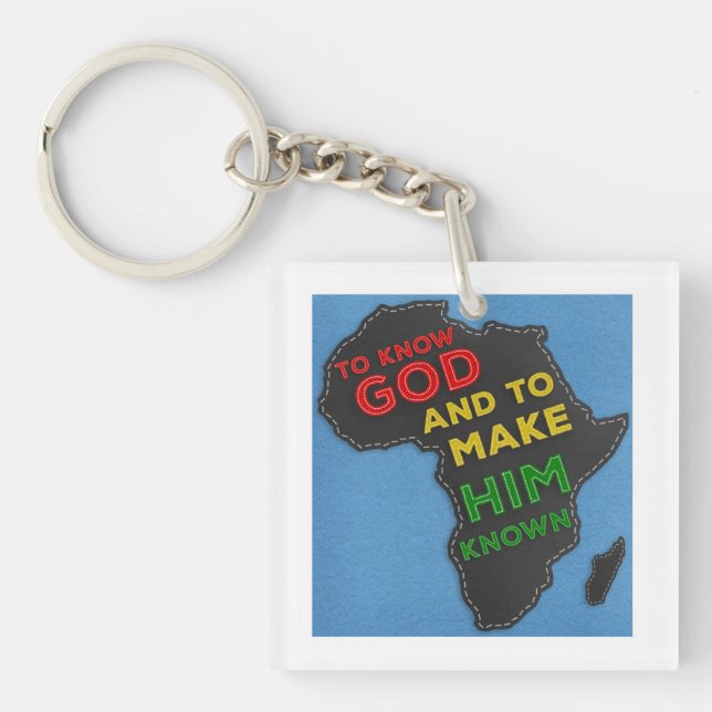 Porte-clés Christian Missionnaire Faux a senti carte de l'Afr (Devant)