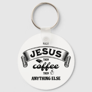 Porte-clés Christian PREMIER JÉSUS PUIS CAFÉ