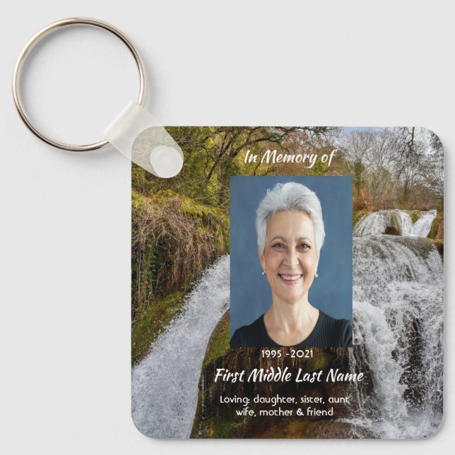 Porte-clés Christian Waterfall Landscape  Memorial Keepsake  (Recto)