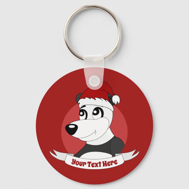 Porte-clés Christmas cartoon with cute panda bear keychain (Recto)