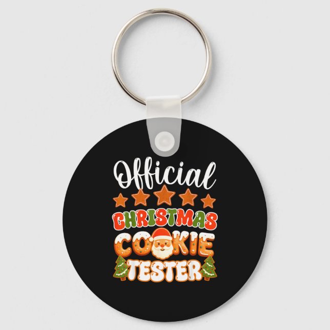 Porte-clés Christmas Cookie Tester Taster Funny Family Baking (Recto)