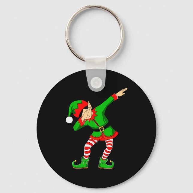 Porte-clés Christmas Dabbing Elf Santa Hat Boys Girls Kids Xm (Recto)