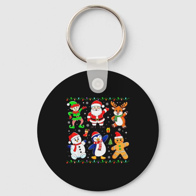 Porte-clés Christmas Dabbing Santa Elf Friends Boys Girls Men (Recto)