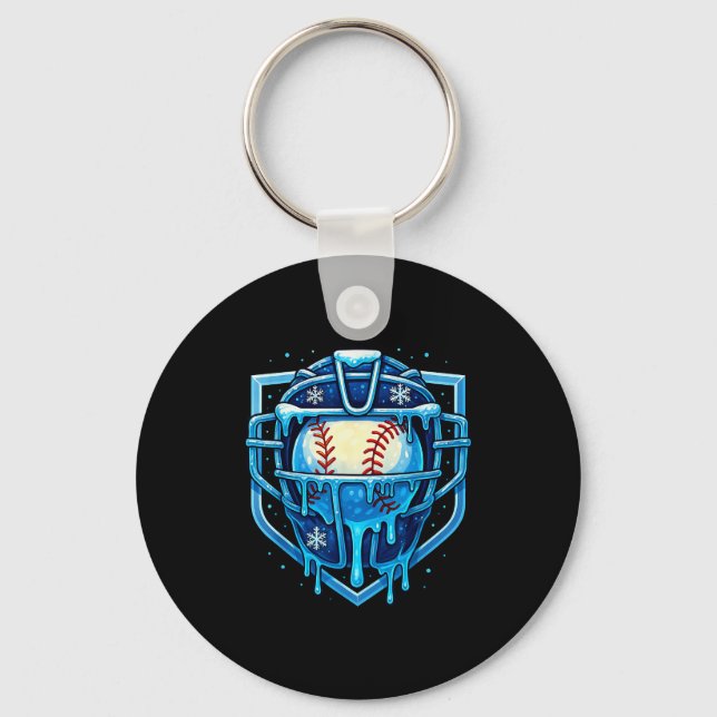 Porte-clés Christmas Drip Baseball Catcher Mask Ice Cream Dri (Recto)